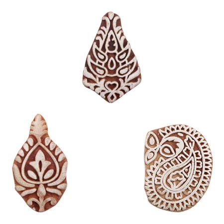 Set of 3 Piece New Mix Wooden Printing Blocks